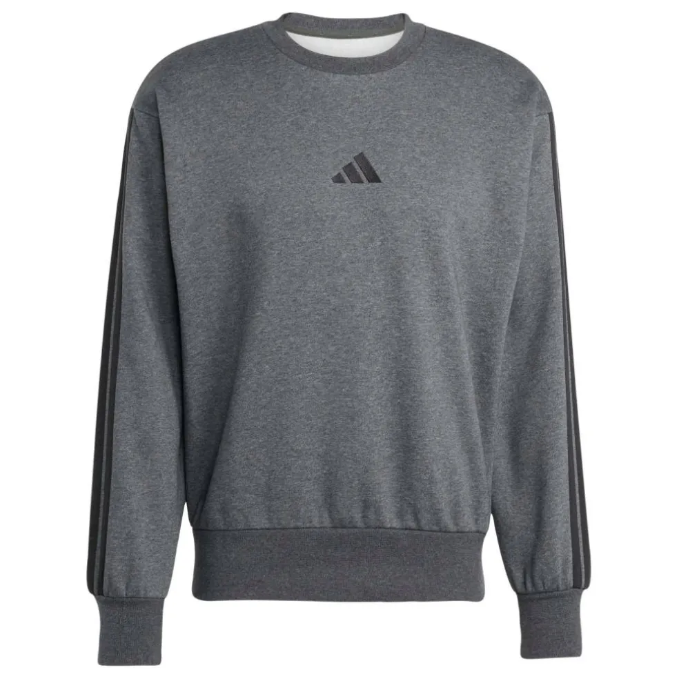 Essentials 3-Stripes Fleece Sweatshirt Mens