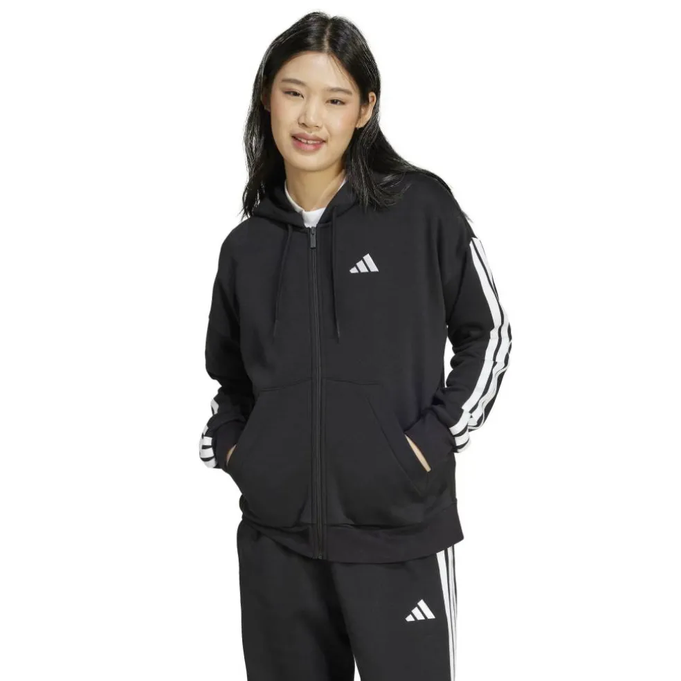 Essentials 3 Stripe Zip Track Hoodie Womens