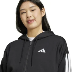 Essentials 3 Stripe Zip Track Hoodie Womens