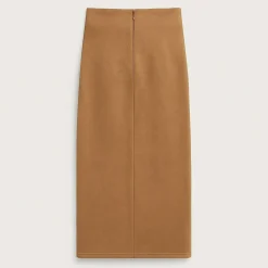 Faux Suede Knot Detail Midi Skirt