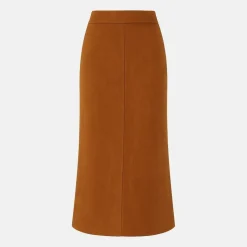 Faux Suede Midi Skirt