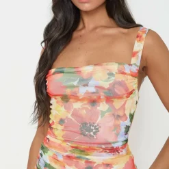 Floral Mesh Maxi Dress