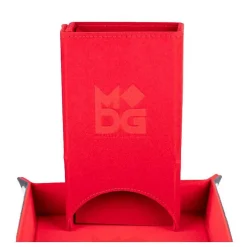 Fold Up Velvet Dice Tower: Red