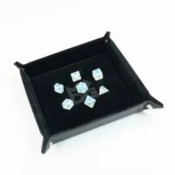 Fold Up Velvet Dice Tray: Black