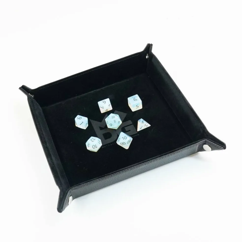 Fold Up Velvet Dice Tray: Black