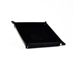 Fold Up Velvet Dice Tray: Black