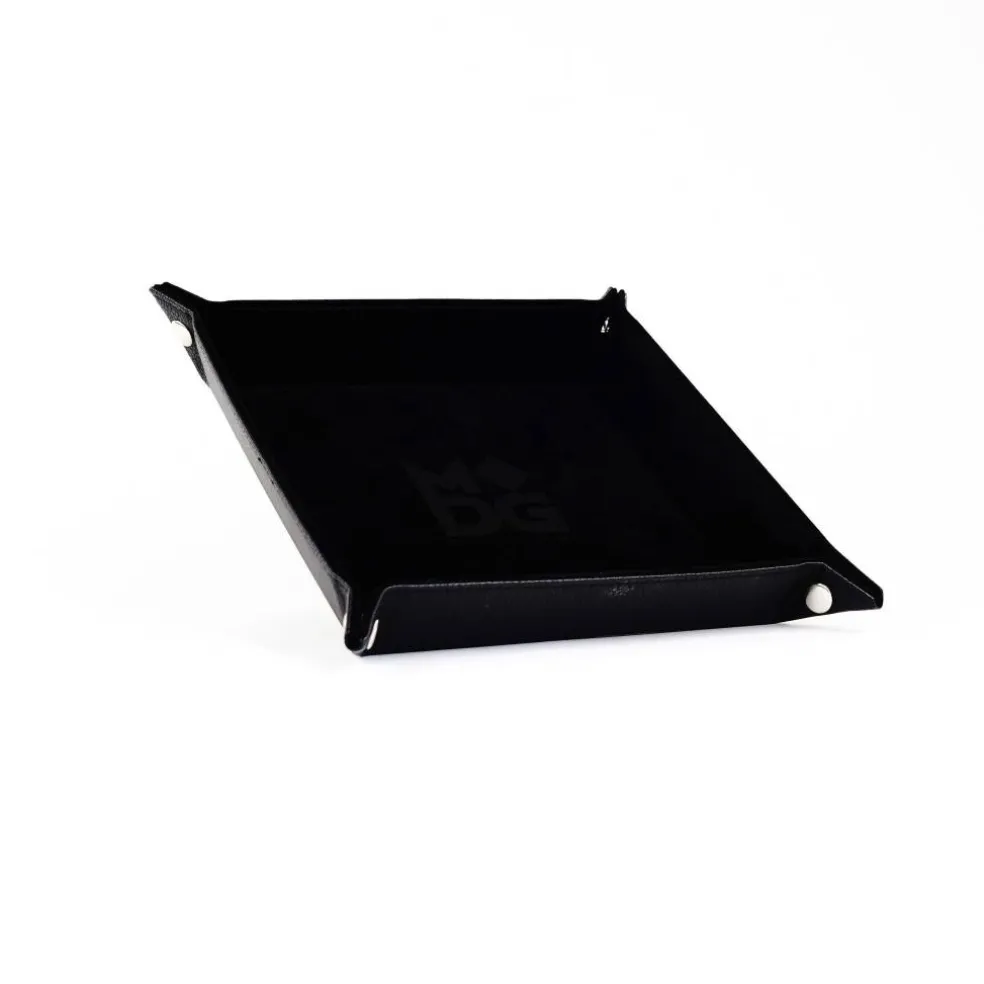 Fold Up Velvet Dice Tray: Black