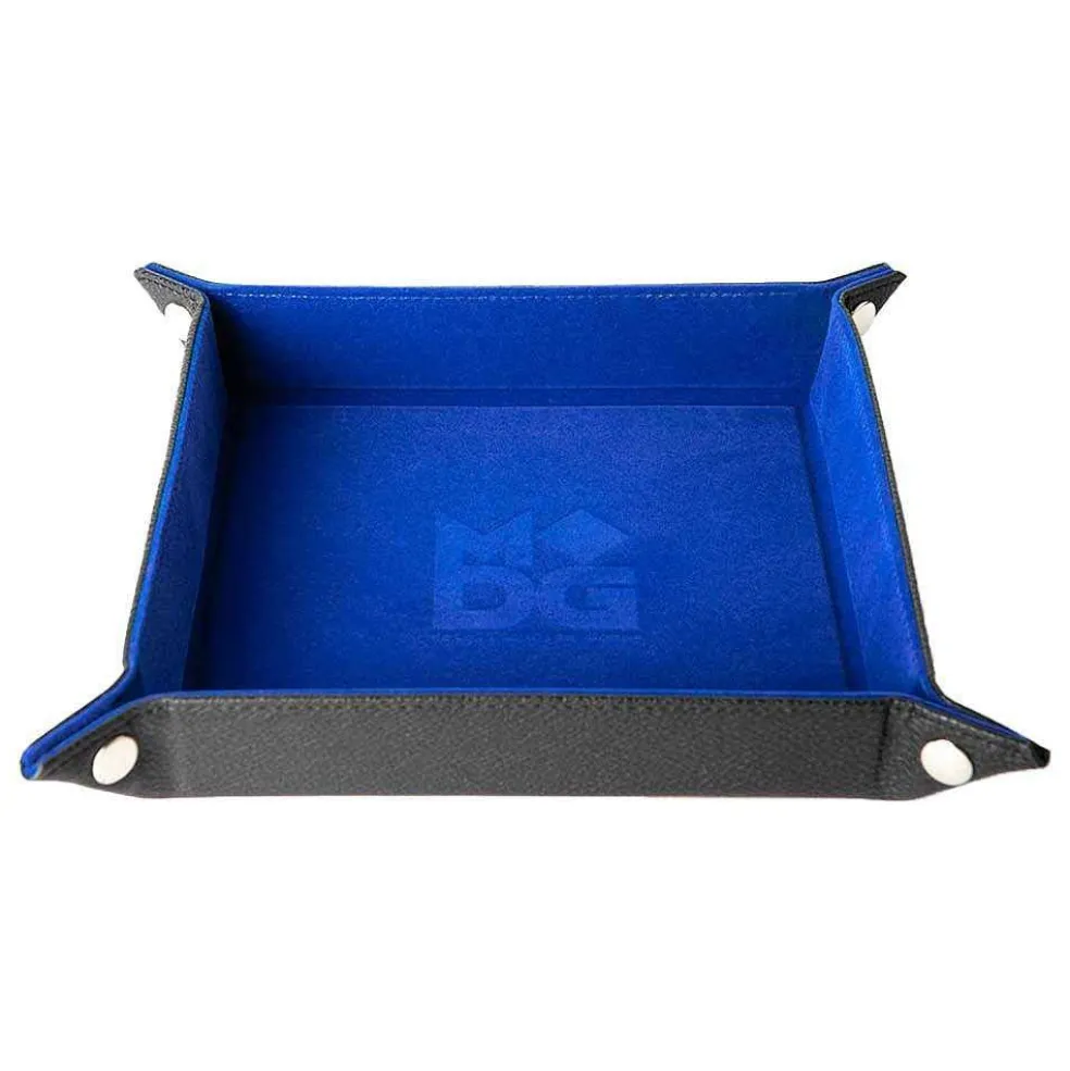 Fold Up Velvet Dice Tray: Blue