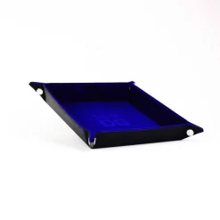 Fold Up Velvet Dice Tray: Blue