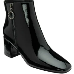Furiosa Black Patent Heeled Ankle Boots