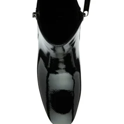 Furiosa Black Patent Heeled Ankle Boots