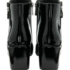 Furiosa Black Patent Heeled Ankle Boots