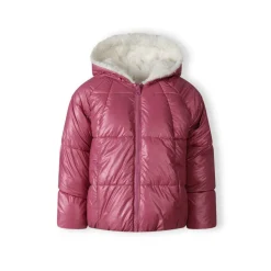 Girls padded reversible jacket metallic purple