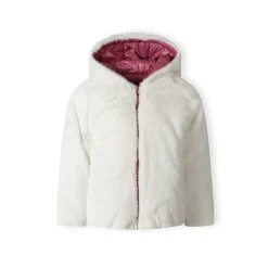Girls padded reversible jacket metallic purple