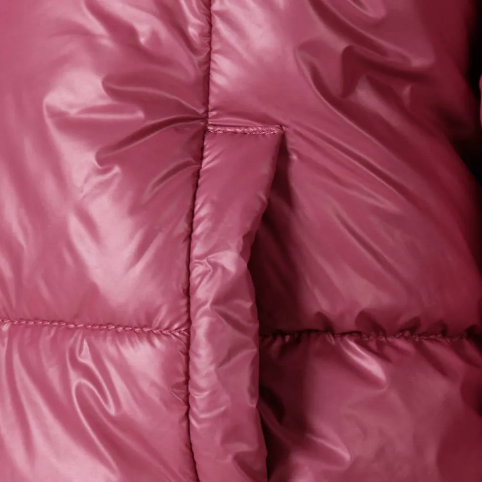 Girls padded reversible jacket metallic purple