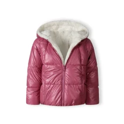 Girls padded reversible jacket metallic purple