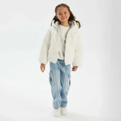 Girls padded reversible jacket silver