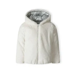 Girls padded reversible jacket metallic purple