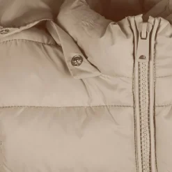 Girls quilted gilet removable hood beige