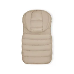 Girls quilted gilet removable hood beige