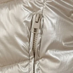 Girls winter jacket metallic finish beige