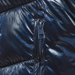 Girls winter jacket metallic finish navy