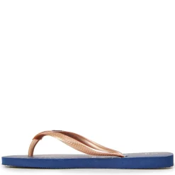 Hav. Slim Nautical Navy Blue/Rose G Flip Flops Unisex Kids