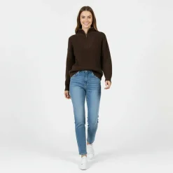 High Neck Zip Knitted Jumper