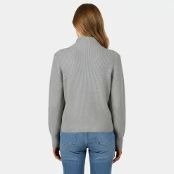 High Neck Zip Knitted Jumper