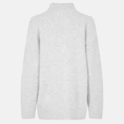 High Neck Zip Knitted Jumper