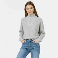High Neck Zip Knitted Jumper