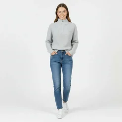High Neck Zip Knitted Jumper