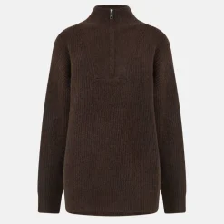 High Neck Zip Knitted Jumper
