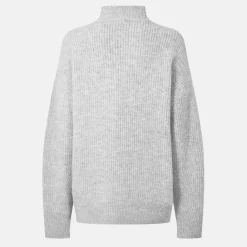 High Neck Zip Knitted Jumper