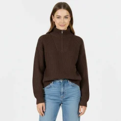 High Neck Zip Knitted Jumper