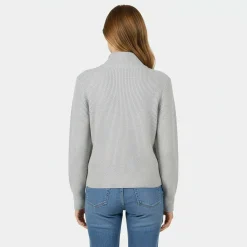 High Neck Zip Knitted Jumper