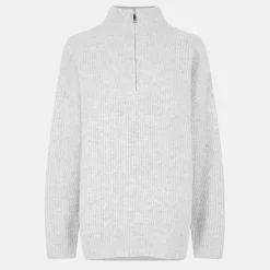 High Neck Zip Knitted Jumper