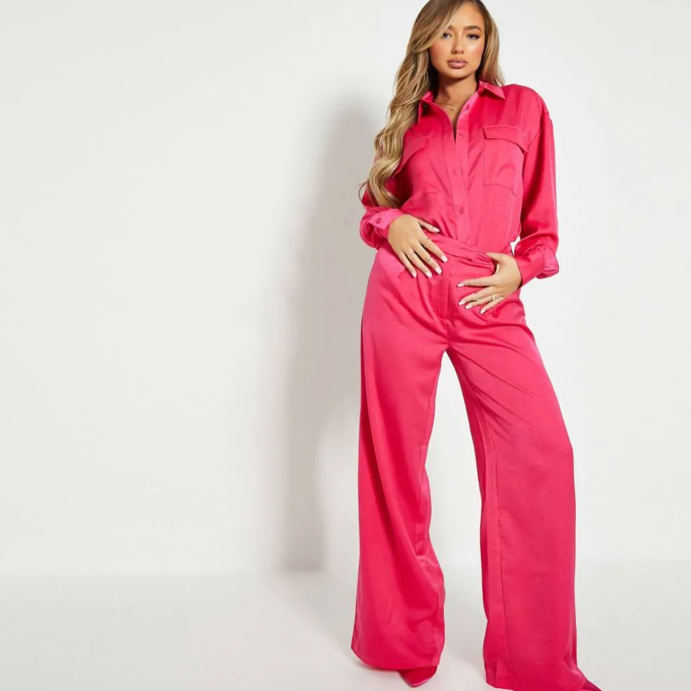 ISAWITFIRST Wide Leg Tailored Trousers