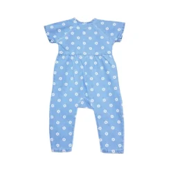 Kids' Baby Girl Floral Denim Blue Bodysuit