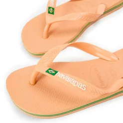 Kids' Brasil Logo Rose Gum Flip Flops
