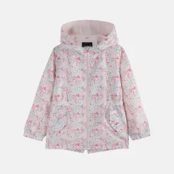 Kids Enchanted Blossom Pink Floral Hooded Long Sleeve Anorak