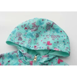 Kids Enchanted Blossom Pink Floral Hooded Long Sleeve Anorak
