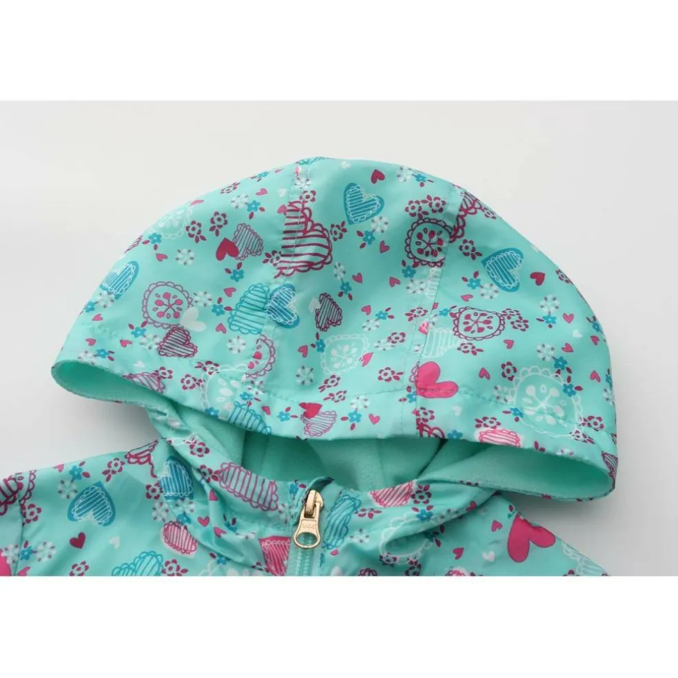Kids Enchanted Blossom Pink Floral Hooded Long Sleeve Anorak
