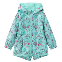 Kids Enchanted Blossom Pink Floral Hooded Long Sleeve Anorak