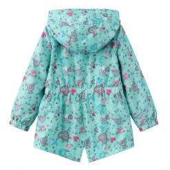 Kids Enchanted Blossom Pink Floral Hooded Long Sleeve Anorak