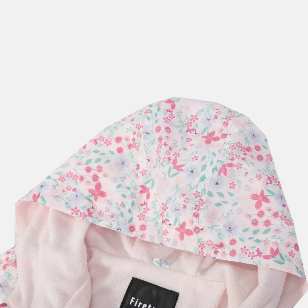 Kids Enchanted Blossom Pink Floral Hooded Long Sleeve Anorak