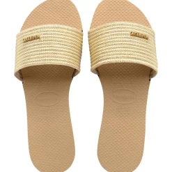 Kids' Hav You Malta Metallic Golden Flip Flops