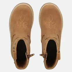 Kids' Jolene Cowboy-Inspired Side Zip Flat Ankle Boots