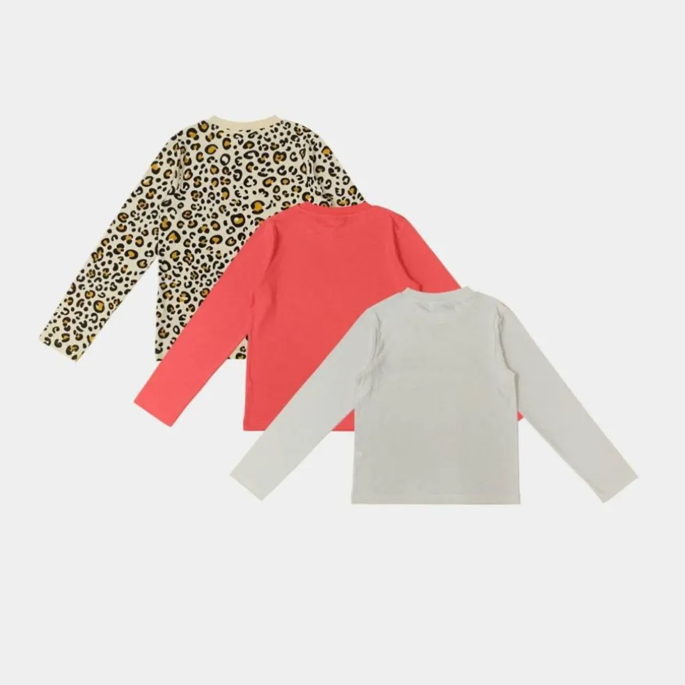 Kids' 3 Pack Cotton Fruit & Animal Print Long Sleeve Pyjama Set
