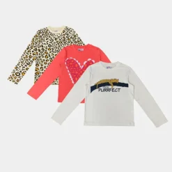 Kids' 3 Pack Cotton Fruit & Animal Print Long Sleeve Pyjama Set